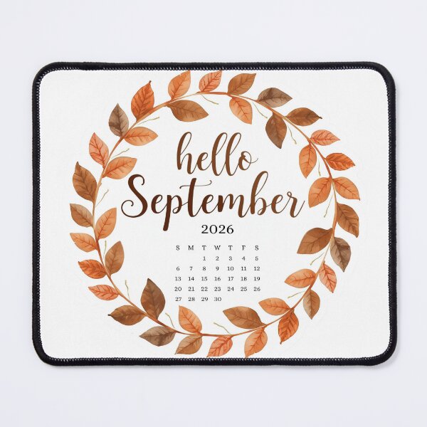 Item preview, Hello September 2026, Autumn Mood Monthly Calendar Stickers designed and sold by Moodune.