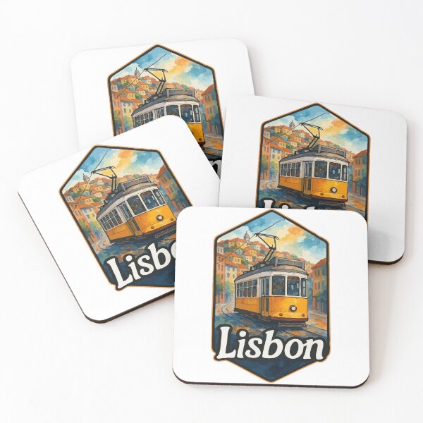 Item preview, Lisbon Portugal Tram Watercolor Travel designed and sold by TomFrontierArt.