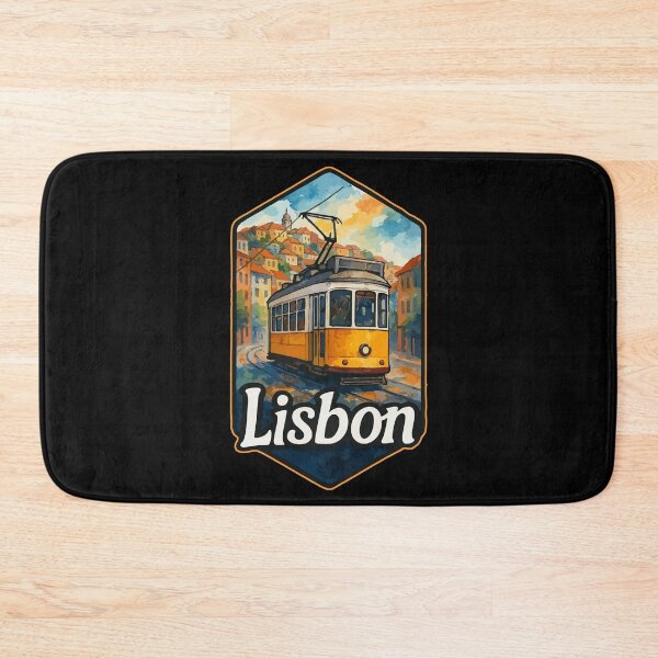 Item preview, Lisbon Portugal Tram Watercolor Travel designed and sold by TomFrontierArt.