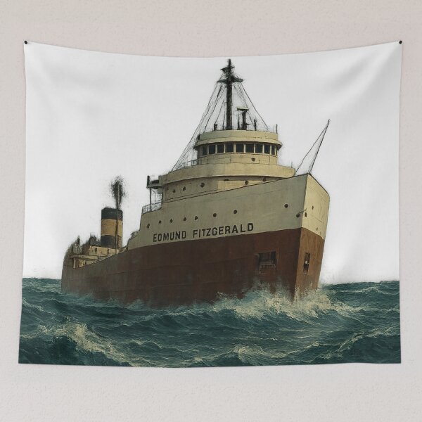 Item preview, “Edmund Fitzgerald – The Last Voyage Tribute Artwork” designed and sold by LatestDesign95.