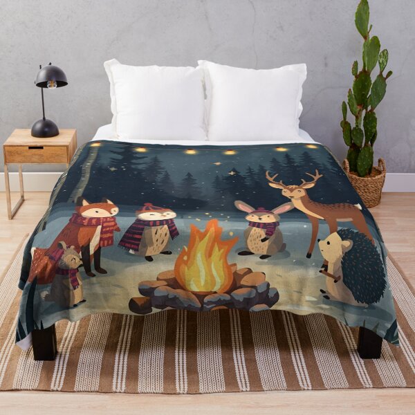 Item preview, Woodland Animal Friends at Christmas Campfire designed and sold by WildlifeWhimsy.