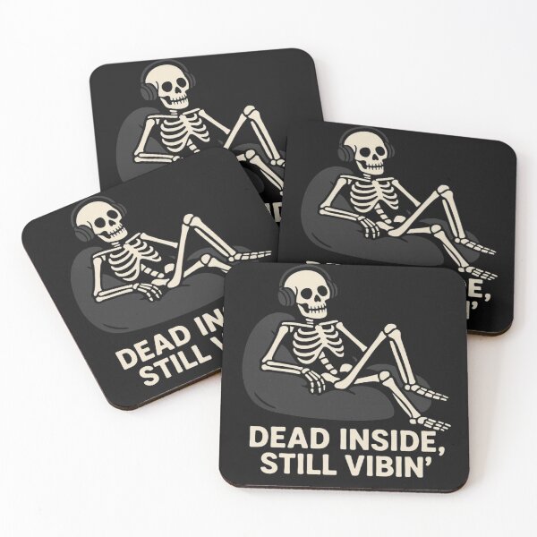 Item preview, Dead Inside Still Vibin’ – Funny Skeleton Dark Humor T-Shirt designed and sold by KDesignCrafts.