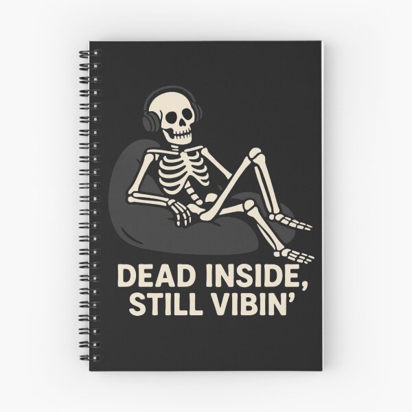 Item preview, Dead Inside Still Vibin’ – Funny Skeleton Dark Humor T-Shirt designed and sold by KDesignCrafts.