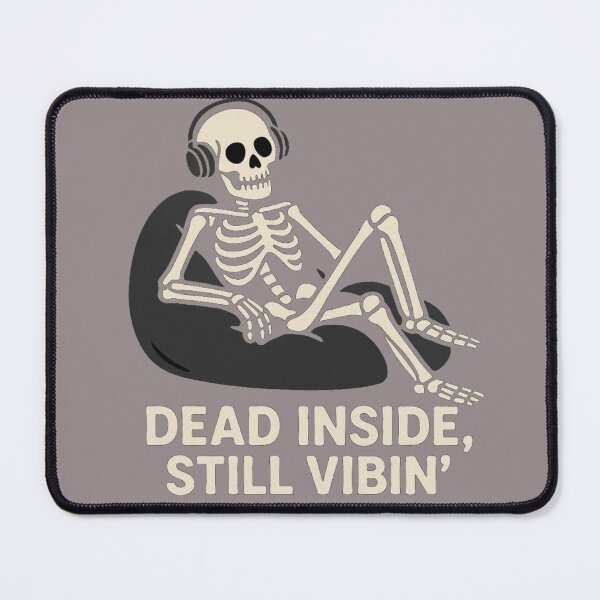 Item preview, Dead Inside Still Vibin’ – Funny Skeleton Dark Humor T-Shirt designed and sold by KDesignCrafts.