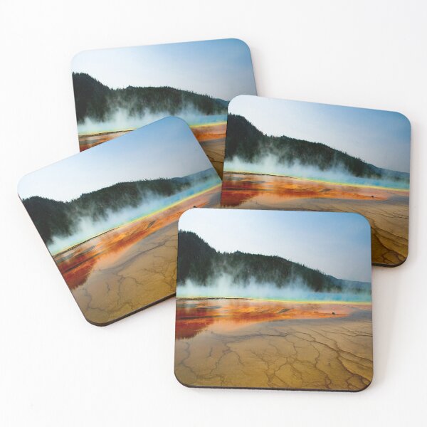Item preview, Steaming geyser beneath mountains in Yellowstone designed and sold by Visual-Minds.
