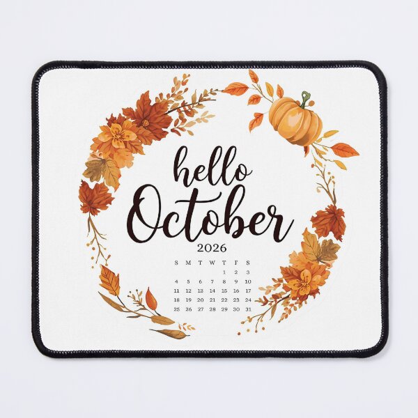 Item preview, Hello October 2026, Fall Harvest Aesthetic Monthly Calendar Stickers designed and sold by Moodune.