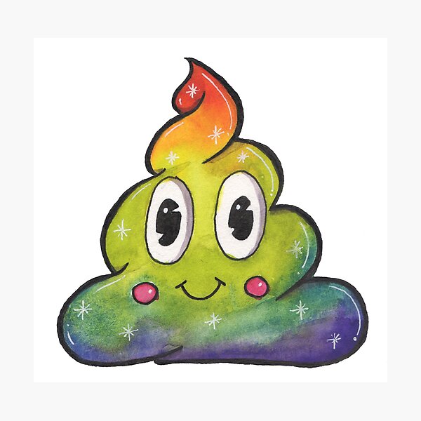 Rainbow Poomoji Photographic Print