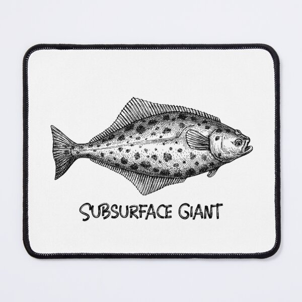 Item preview, Subsurface giant. Halibut funny fishing design designed and sold by SofikoDesigns.