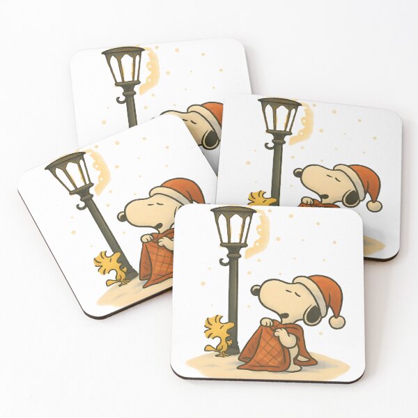 Item preview, Snoopy Caroling Under the Lamp Post – Cozy Christmas Night | Transparent Peanuts-Inspired Art designed and sold by Tidal Arts.