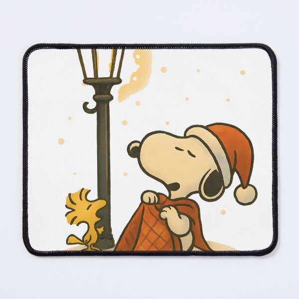 Item preview, Snoopy Caroling Under the Lamp Post – Cozy Christmas Night | Transparent Peanuts-Inspired Art designed and sold by Tidal Arts.