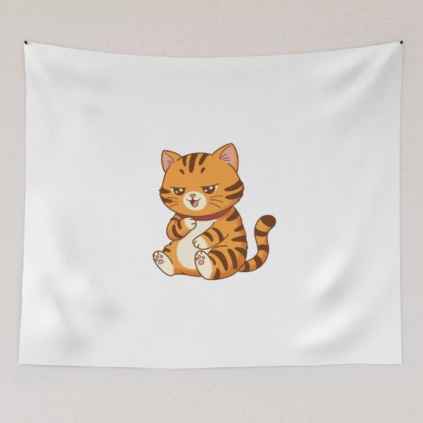 Item preview, Smug and Confident Chubby Tabby Cat Sitting designed and sold by holywarter.