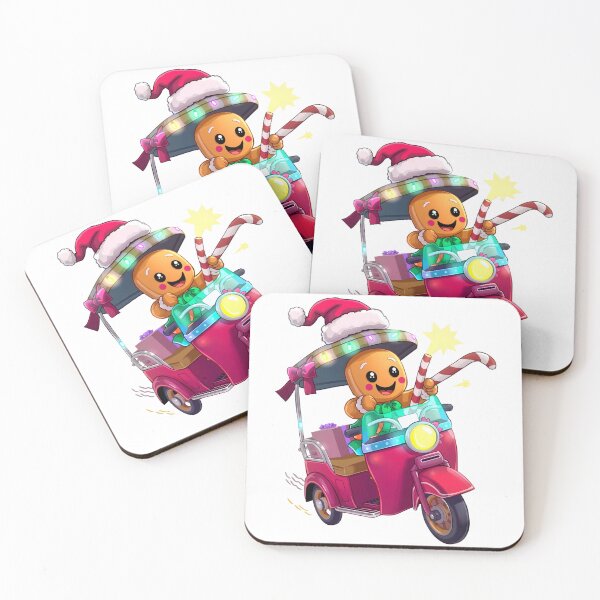 Item preview, Cute Gingerbread Man on Tuk-Tuk - Kawaii Holidays designed and sold by POCOTO3.