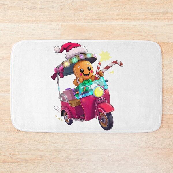 Item preview, Cute Gingerbread Man on Tuk-Tuk - Kawaii Holidays designed and sold by POCOTO3.