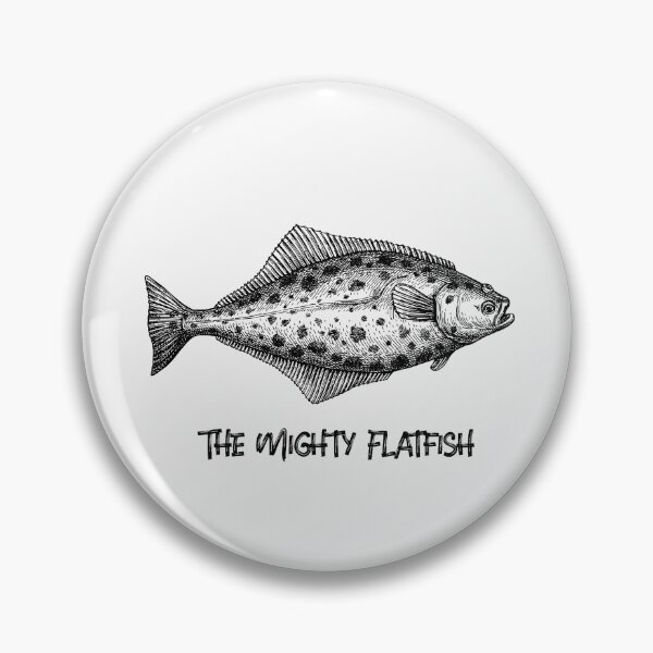 Item preview, The Mighty Flatfish. Halibut funny fishing design designed and sold by SofikoDesigns.