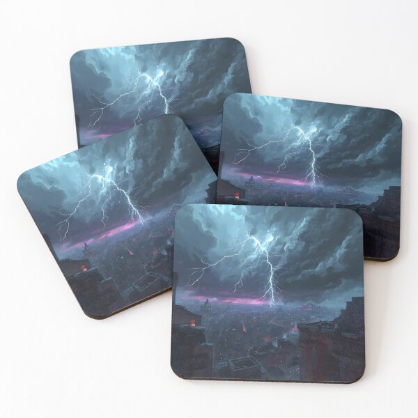 Item preview, MID-EVAL CITY UNDER MASSIVE THUNDER STORM Fantasy Stories Sci Fi Science Fiction History Historian Ancient Cultures Archeologist designed and sold by Jt41.