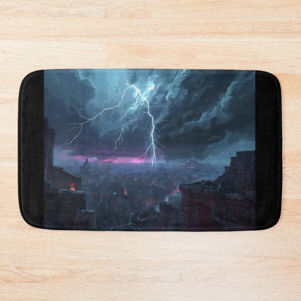 Item preview, MID-EVAL CITY UNDER MASSIVE THUNDER STORM Fantasy Stories Sci Fi Science Fiction History Historian Ancient Cultures Archeologist designed and sold by Jt41.