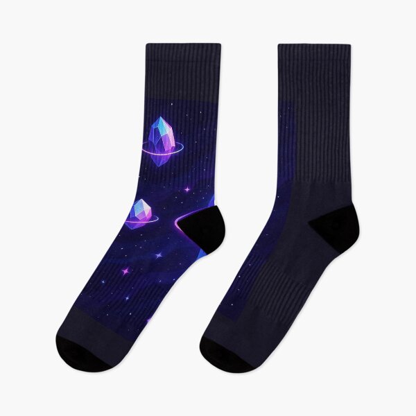 Item preview, Floating Crystal Planets – Mystic Cosmic Fantasy Art | Neon Galaxy Crystals designed and sold by Dezpro.