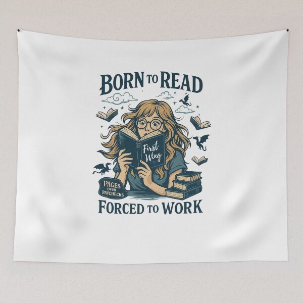 Item preview, Born to Read Fantasy Bookworm Art Dragons, Academia Vibes & BookLover Humor designed and sold by SirensSageStone.