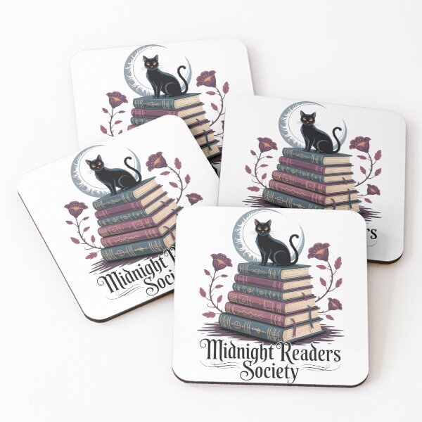 Item preview, Midnight Readers Society – Black Cat Book Lover Whimsigothic design designed and sold by ZyricZyric.
