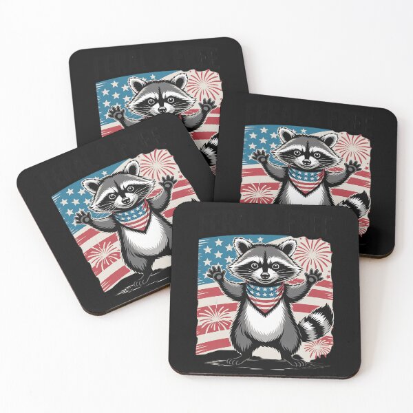 Item preview, Feral & Free Patriotic Feral And Free Racoon 4th July 32 designed and sold by RsFilsingerArt.