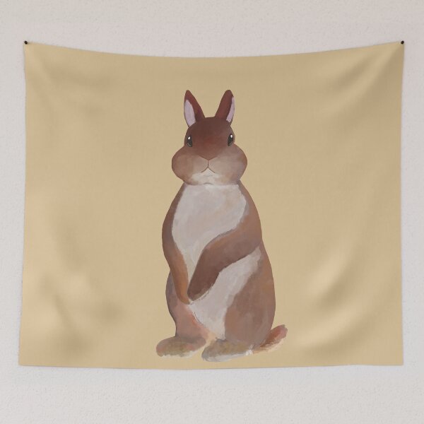 Item preview, Netherland Dwarf Brown Standing Rabbit Illustration designed and sold by tayaan.