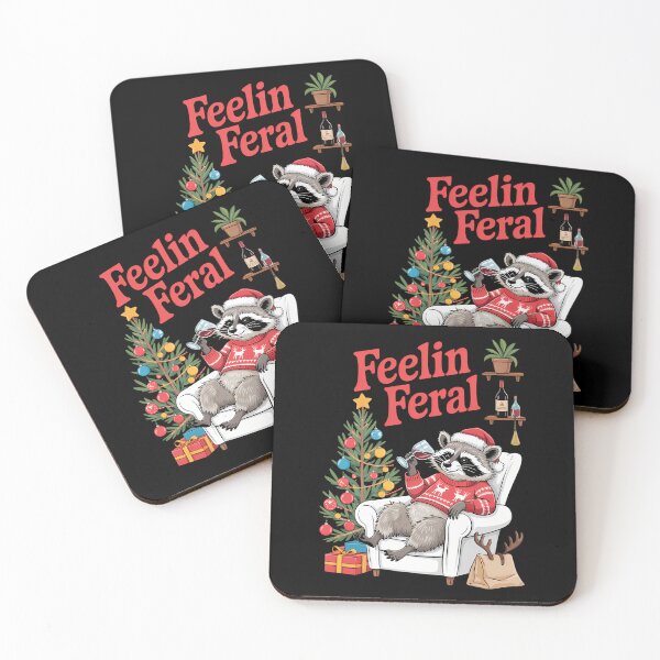 Item preview, Feral Funny Raccoon Christmas Holiday designed and sold by Zephyr6Dragon.