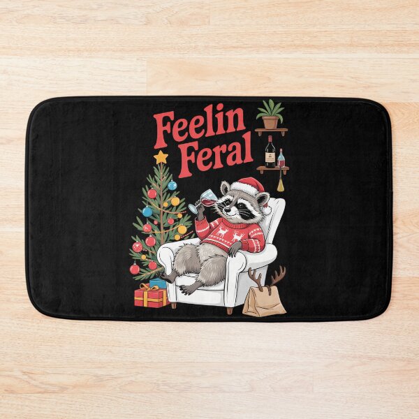 Item preview, Feral Funny Raccoon Christmas Holiday designed and sold by Zephyr6Dragon.