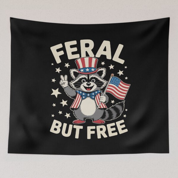 Item preview, Feral & Free Patriotic Racoon Feral And Free 4th July 6 designed and sold by RoyTill0Art.