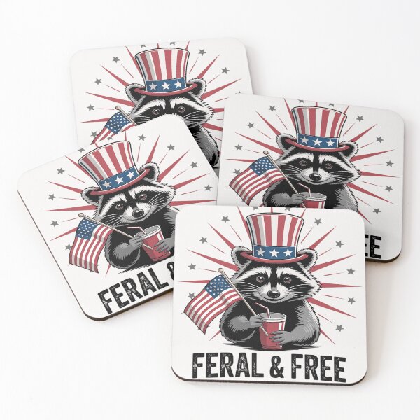Item preview, Feral & Free Patriotic Racoon Feral And Free 4th July 8 designed and sold by RoyTill0Art.