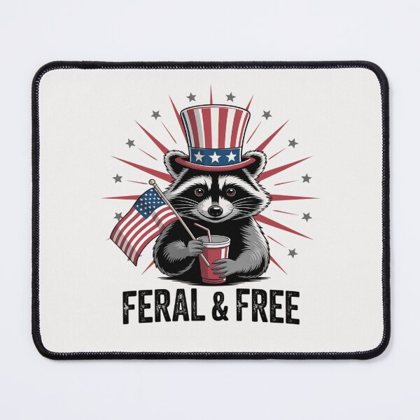 Item preview, Feral & Free Patriotic Racoon Feral And Free 4th July 8 designed and sold by RoyTill0Art.