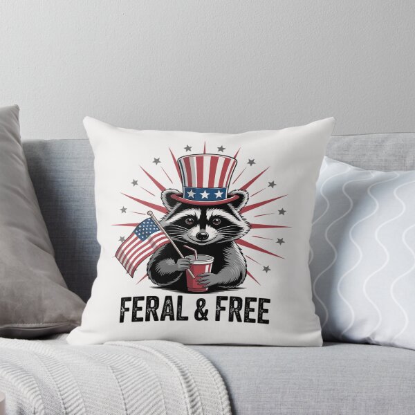 Item preview, Feral & Free Patriotic Racoon Feral And Free 4th July 8 designed and sold by RoyTill0Art.