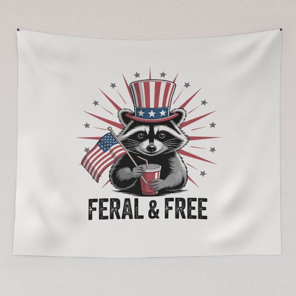 Item preview, Feral & Free Patriotic Racoon Feral And Free 4th July 8 designed and sold by RoyTill0Art.
