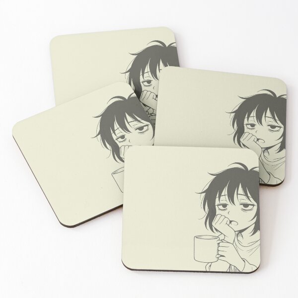 Item preview, Tired Anime Girl With Coffee – Sleepy Morning Aesthetic Illustration designed and sold by P.Squared.