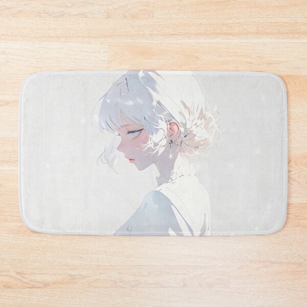 Item preview, “Elegant White Aesthetic Anime Girl Profile” designed and sold by KiraChie.