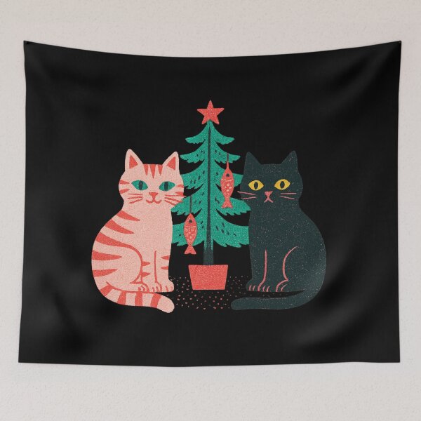 Item preview, Two Cats & A "Fishmas" Tree designed and sold by Jennifer Chiera.