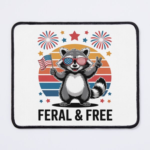 Item preview, Feral & Free Patriotic Racoon Feral And Free 4th July 9 designed and sold by RoyTill0Art.