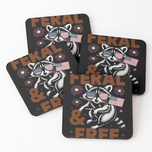 Item preview, Feral & Free Patriotic Racoon Feral And Free 4th July1 designed and sold by RoyTill0Art.