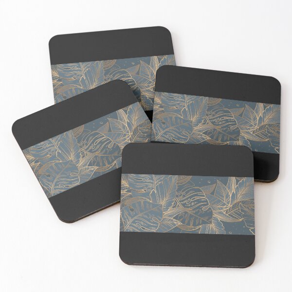 Item preview, Gold tropic leaves pattern designed and sold by DarianaArt.