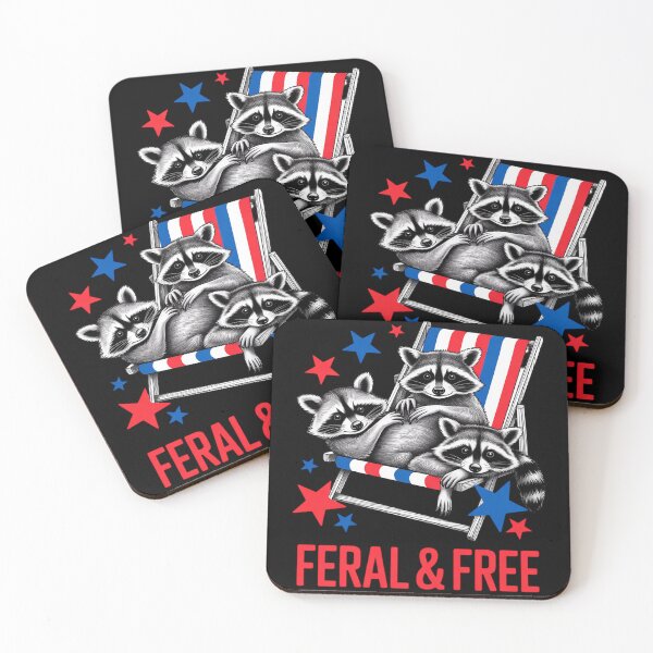 Item preview, Feral & Free Patriotic Racoon Feral And Free 4th July8 designed and sold by RoyTill0Art.