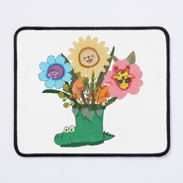 Item preview, Cute Animal Flowers in Crocodile Boot Vase – Whimsical Botanical Illustration designed and sold by Dintheo.