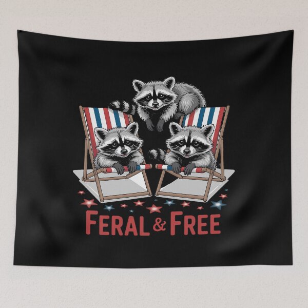 Item preview, Feral & Free Patriotic Racoon Feral And Free 4th July11 designed and sold by RoyTill0Art.