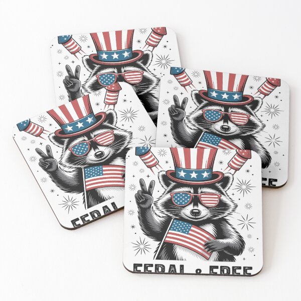 Item preview, Feral & Free Patriotic Racoon Feral And Free 4th July13 designed and sold by RoyTill0Art.
