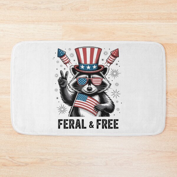 Item preview, Feral & Free Patriotic Racoon Feral And Free 4th July13 designed and sold by RoyTill0Art.