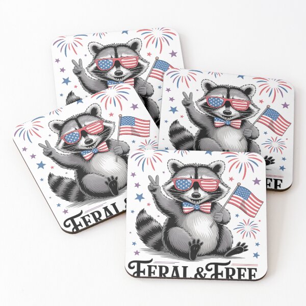 Item preview, Feral & Free Patriotic Racoon Feral And Free 4th July15] designed and sold by RoyTill0Art.