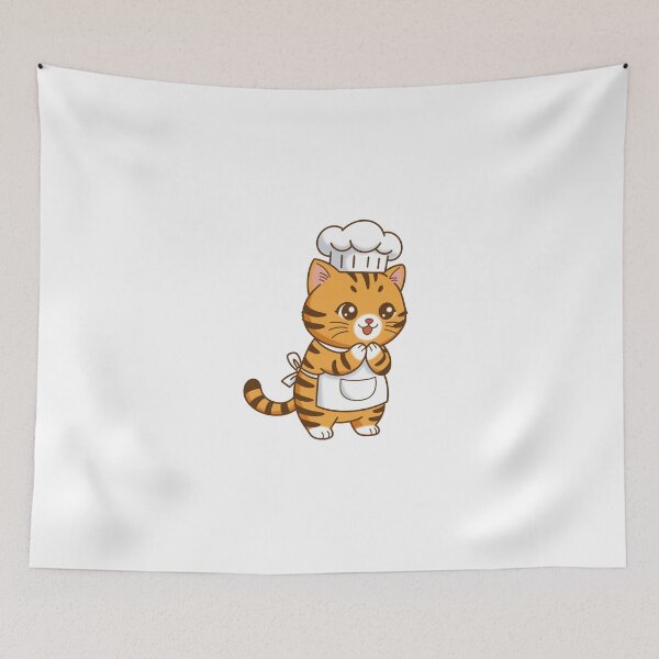 Item preview, Cute Tabby Cat Chef with Apron and Toque designed and sold by holywarter.