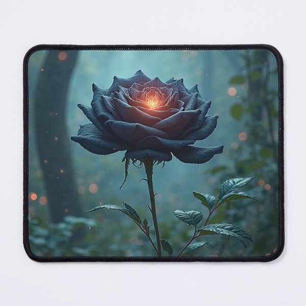 Item preview, Magical glowing black rose flower designed and sold by rehabsallam.