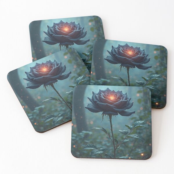 Item preview, Magical glowing black rose flower designed and sold by rehabsallam.