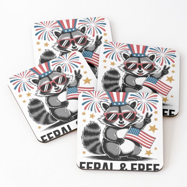 Item preview, Feral & Free Patriotic Racoon Feral And Free 4th July22 designed and sold by RoyTill0Art.