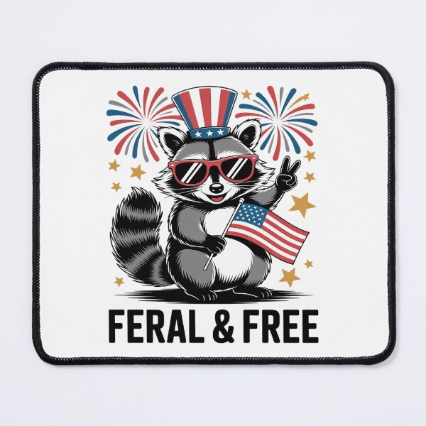 Item preview, Feral & Free Patriotic Racoon Feral And Free 4th July22 designed and sold by RoyTill0Art.