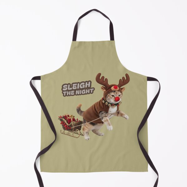 Item preview, Sleigh The Night - Funny Cat in Reindeer Costume Holiday Pun designed and sold by AwesomeBeyondLimits.
